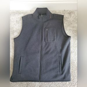 Chaps Sweater Vest Men XL Sherpa Fleece Sleeveless Adult charcoal gray